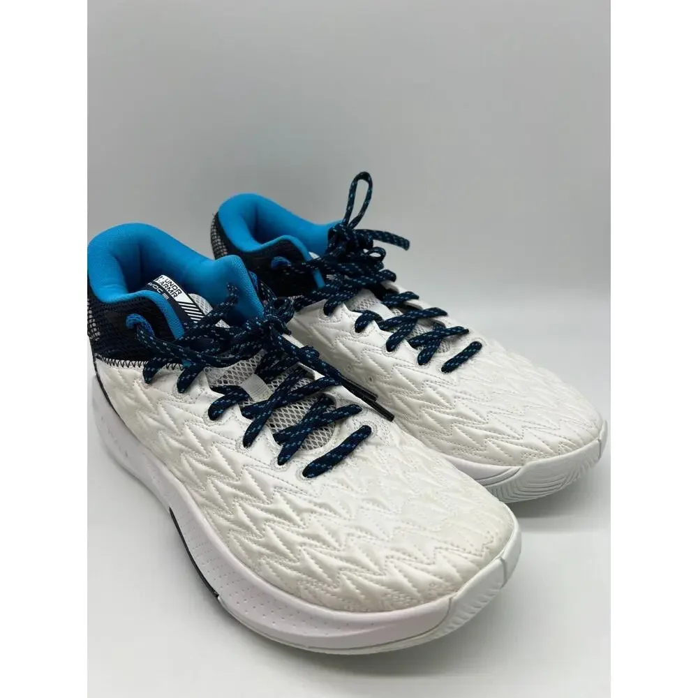Under Armour HOVR Havoc 5 Team Basketball White/Navy Shoes 3024979-103 Size 10.5